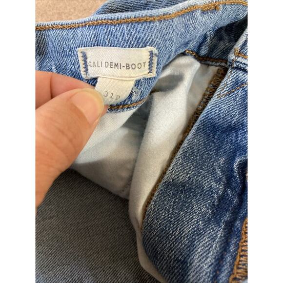 Madewell Cali Demi Boot Jeans Women’s Sz 31P Blue Cropped Mid Rise Stretch - Picture 9 of 11